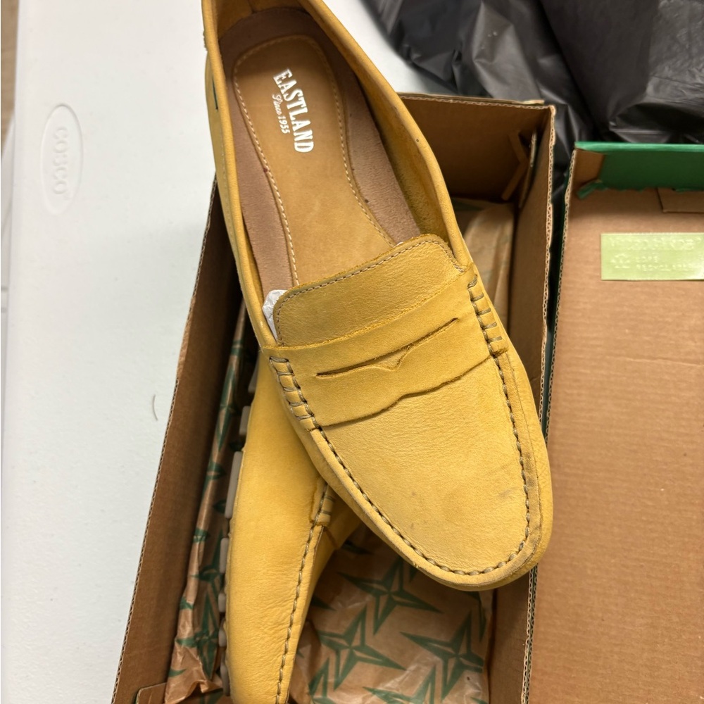 Eastland Yellow Slip-On Loafers with Classic Design